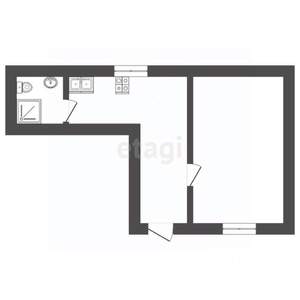 1-к квартира, вторичка, 21м2, 1/1 этаж