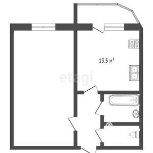1-к квартира, вторичка, 38м2, 1/17 этаж