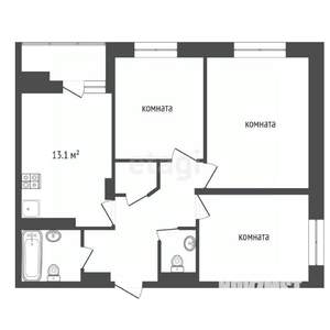 3-к квартира, вторичка, 71м2, 15/24 этаж