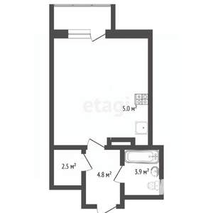 Студия квартира, вторичка, 37м2, 2/17 этаж