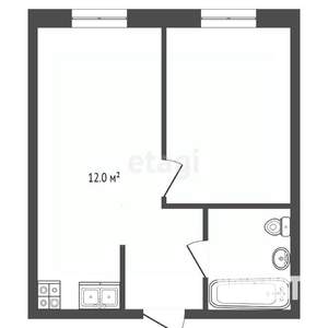 1-к квартира, вторичка, 44м2, 1/9 этаж