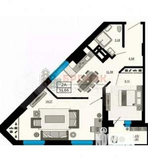 2-к квартира, вторичка, 54м2, 15/15 этаж