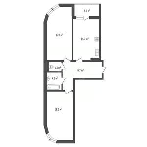 3-к квартира, вторичка, 70м2, 2/16 этаж