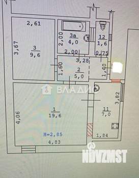 2-к квартира, вторичка, 47м2, 2/2 этаж