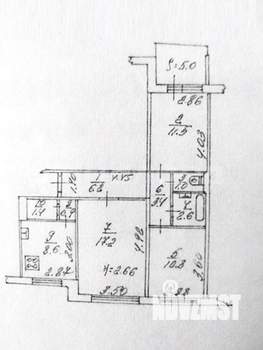 3-к квартира, вторичка, 63м2, 2/9 этаж