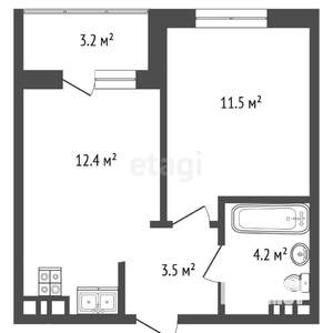1-к квартира, вторичка, 33м2, 3/20 этаж