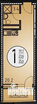 Студия квартира, вторичка, 26м2, 13/25 этаж