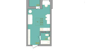 Студия квартира, вторичка, 30м2, 5/22 этаж