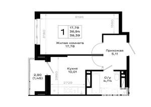 1-к квартира, вторичка, 38м2, 10/20 этаж