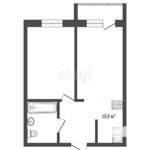 1-к квартира, вторичка, 36м2, 2/12 этаж