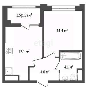 1-к квартира, вторичка, 32м2, 5/21 этаж