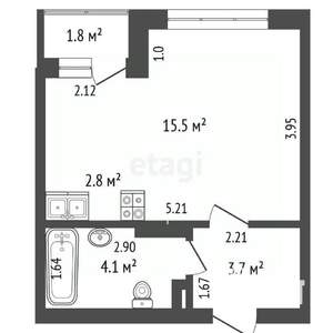 Студия квартира, вторичка, 26м2, 1/5 этаж