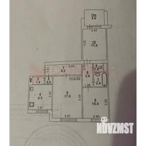 3-к квартира, вторичка, 68м2, 1/9 этаж