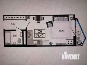 1-к квартира, вторичка, 35м2, 12/24 этаж