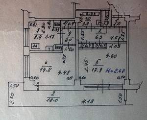 2-к квартира, вторичка, 62м2, 17/18 этаж