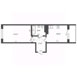 1-к квартира, вторичка, 36м2, 14/24 этаж