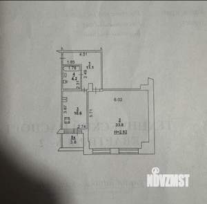 2-к квартира, вторичка, 60м2, 1/7 этаж