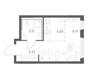 Студия квартира, вторичка, 21м2, 8/17 этаж