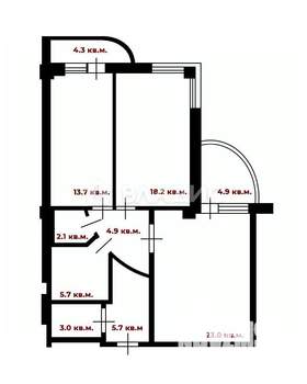 2-к квартира, вторичка, 78м2, 5/18 этаж