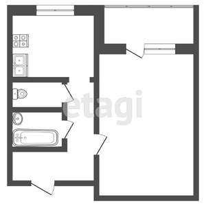 1-к квартира, вторичка, 31м2, 2/2 этаж