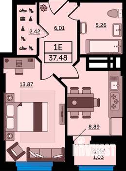 1-к квартира, вторичка, 37м2, 16/23 этаж
