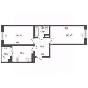 2-к квартира, вторичка, 55м2, 11/24 этаж