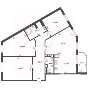 4-к квартира, вторичка, 110м2, 7/18 этаж