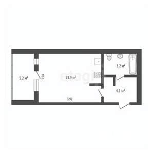 Студия квартира, сданный дом, 28м2, 4/5 этаж