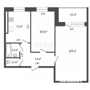 2-к квартира, вторичка, 47м2, 5/9 этаж