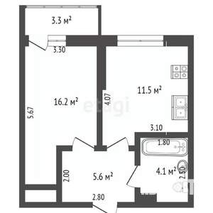 1-к квартира, вторичка, 38м2, 22/24 этаж