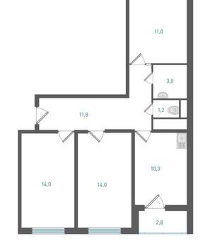 3-к квартира, вторичка, 67м2, 10/12 этаж