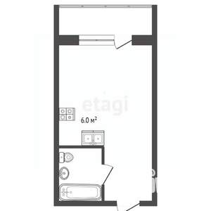 Студия квартира, вторичка, 25м2, 2/9 этаж