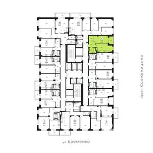 1-к квартира, вторичка, 43м2, 23/24 этаж