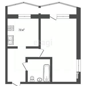 1-к квартира, вторичка, 40м2, 3/9 этаж