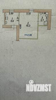 1-к квартира, вторичка, 25м2, 2/2 этаж