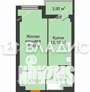 1-к квартира, вторичка, 46м2, 13/18 этаж