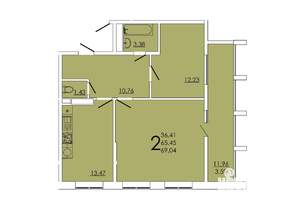 2-к квартира, вторичка, 69м2, 9/24 этаж