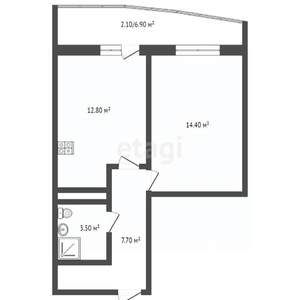 1-к квартира, вторичка, 45м2, 18/25 этаж