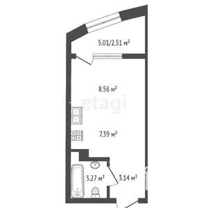 Студия квартира, вторичка, 25м2, 21/24 этаж