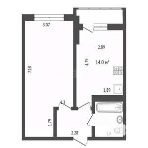 1-к квартира, вторичка, 40м2, 15/25 этаж