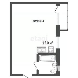 Студия квартира, вторичка, 20м2, 1/3 этаж