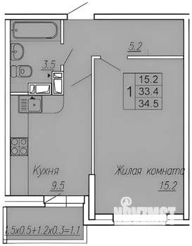 1-к квартира, вторичка, 36м2, 4/24 этаж