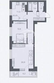 2-к квартира, вторичка, 68м2, 13/17 этаж