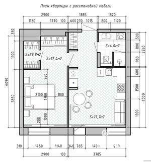 2-к квартира, вторичка, 43м2, 16/25 этаж
