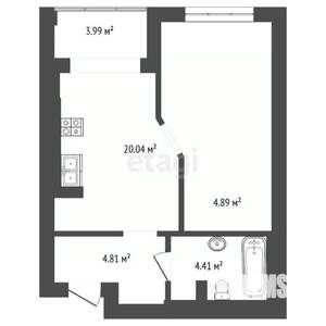 1-к квартира, вторичка, 42м2, 7/11 этаж