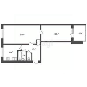 2-к квартира, вторичка, 44м2, 5/5 этаж
