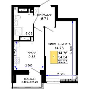 1-к квартира, вторичка, 36м2, 3/25 этаж