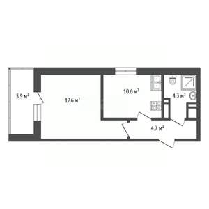 1-к квартира, вторичка, 38м2, 10/18 этаж