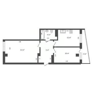 2-к квартира, вторичка, 54м2, 4/10 этаж