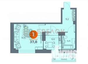 1-к квартира, вторичка, 38м2, 11/19 этаж